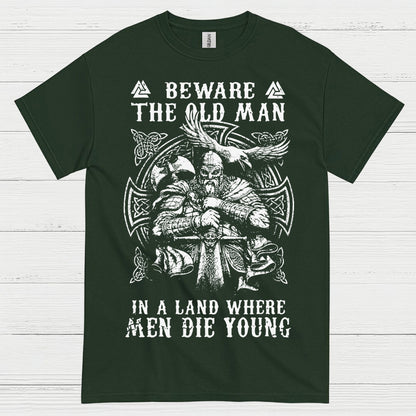 Beware The Old Man Viking T Shirt