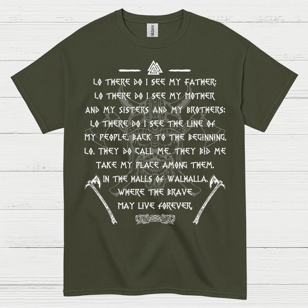 Viking Valhalla Warrior Prayer T Shirt