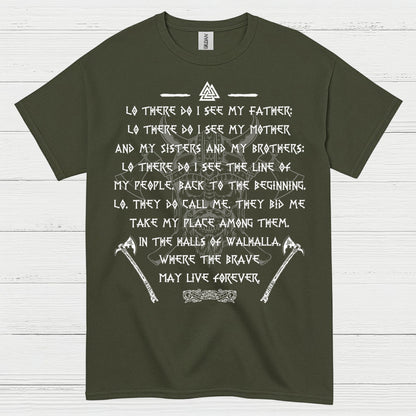 Viking Valhalla Warrior Prayer T Shirt