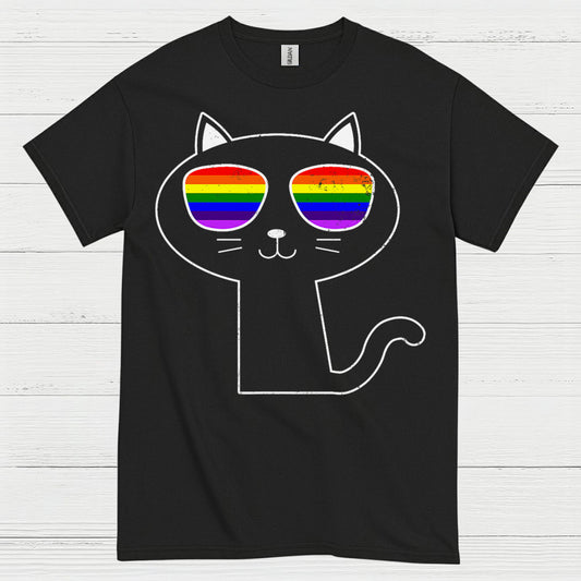 Rainbow Sunglasses Cat Pride T Shirt