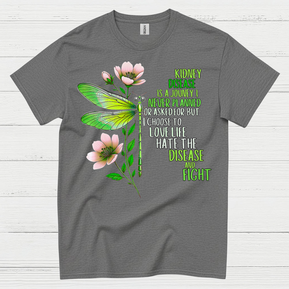Kidney Disease Journey Strength Dragonfly T Shirt