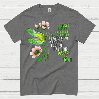 Kidney Disease Journey Strength Dragonfly T Shirt