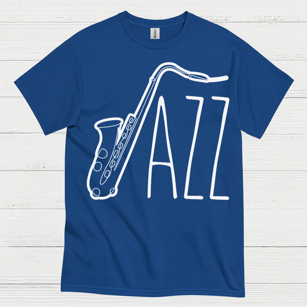 Jazz Saxophone Minimal Line Art T Shirt