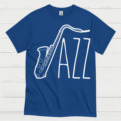 Jazz Saxophone Minimal Line Art T Shirt