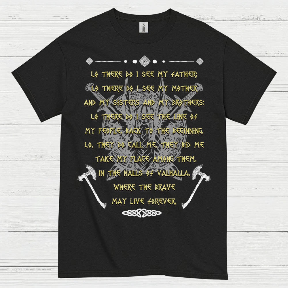 Valhalla Warrior Prayer Viking T Shirt