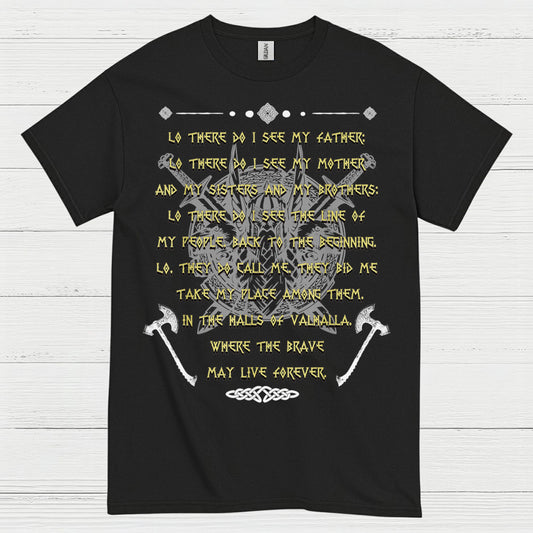 Valhalla Warrior Prayer Viking T Shirt