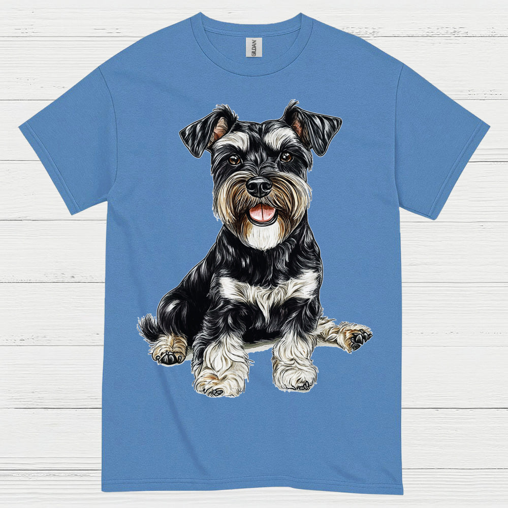 Cute Miniature Schnauzer Sitting Dog T Shirt