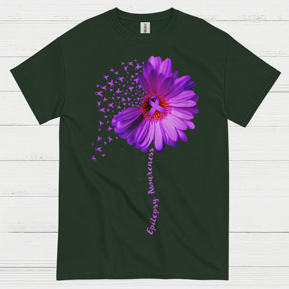 Purple Flower Epilepsy Awareness T Shirt