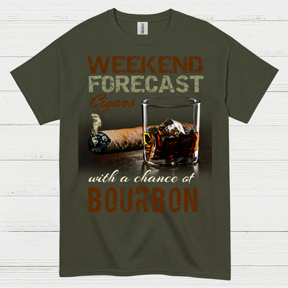 Weekend Forecast Cigars And Bourbon T Shirt