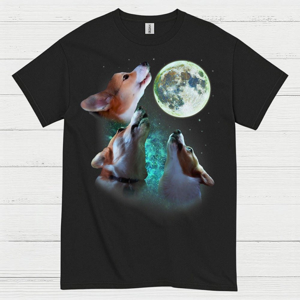 Howling Corgis Moon Night T Shirt