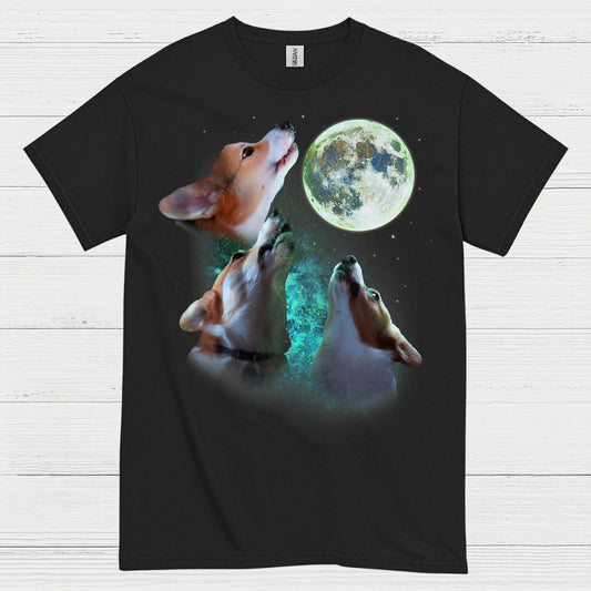 Howling Corgis Moon Night T Shirt