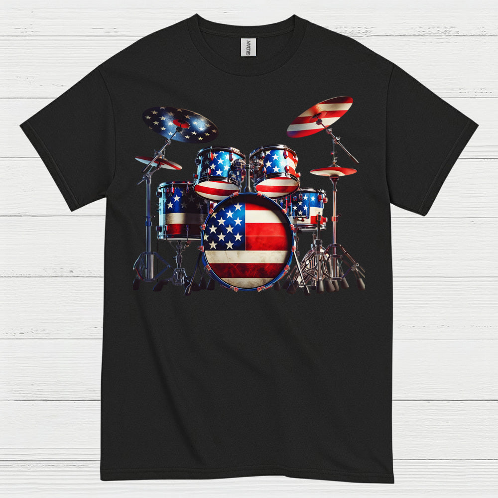 American Flag Drums T Shirt