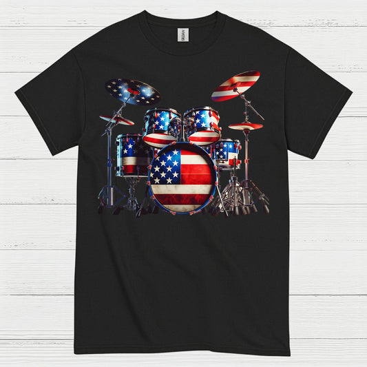 American Flag Drums T Shirt