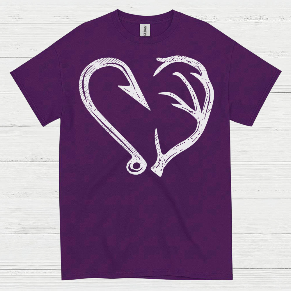 Fishing Hook Heart T Shirt