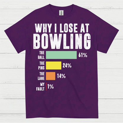 Why I Lose Bowling Funny Chart T Shirt