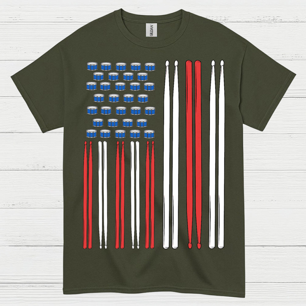 American Drummer Flag T Shirt