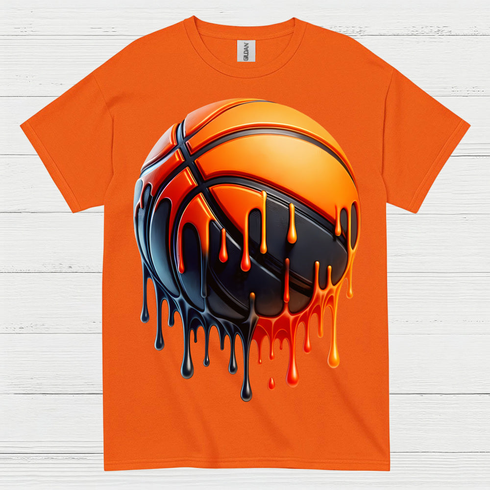 Dripping Basketball Graphic T Shirt