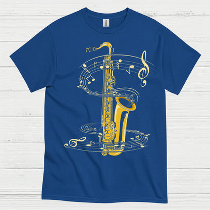 Golden Saxophone Music Art T Shirt