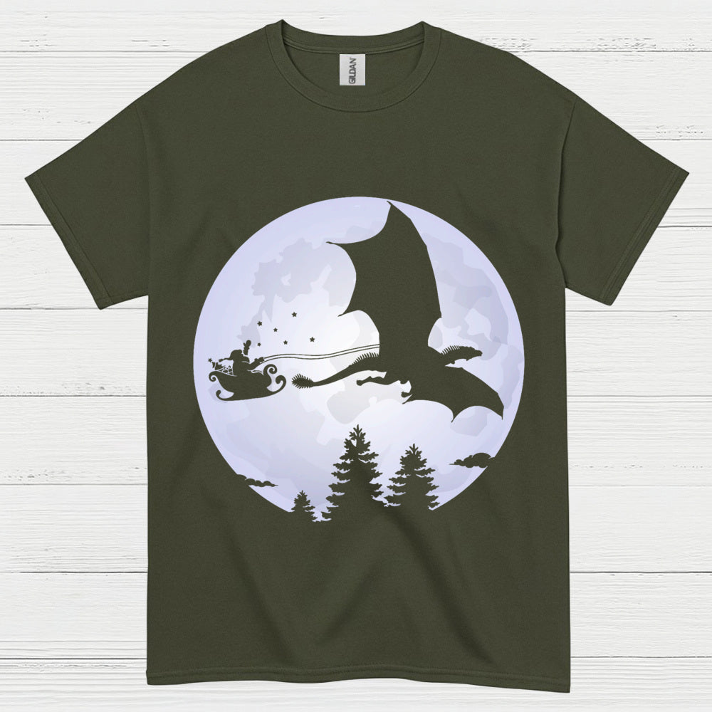 Santa Dragon Moon T Shirt