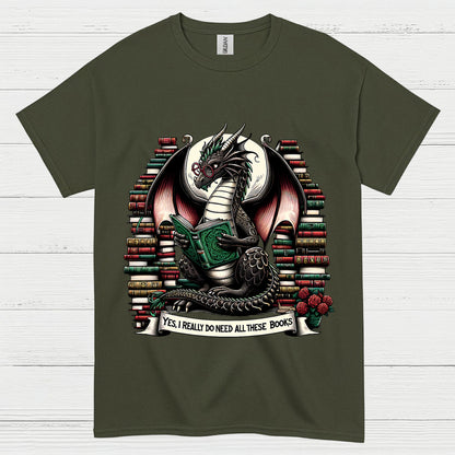Book Hoarding Dragon T Shirt