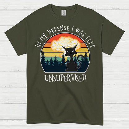 Unsupervised Cat Defense Humor T Shirt