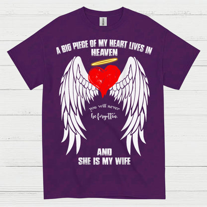 A Big Piece Of My Heart Lives In Heaven And She Is My Wife T Shirt