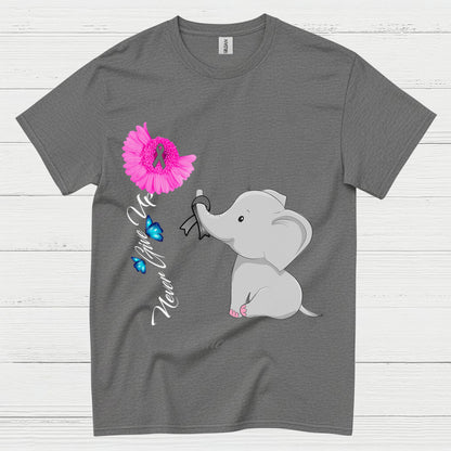 Never Give Up Brain Cancer Awareness T Shirt