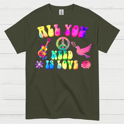 All You Need Is Love Retro Hippie T Shirt