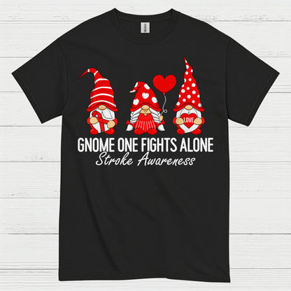 Gnome One Fights Alone Stroke Awareness T Shirt