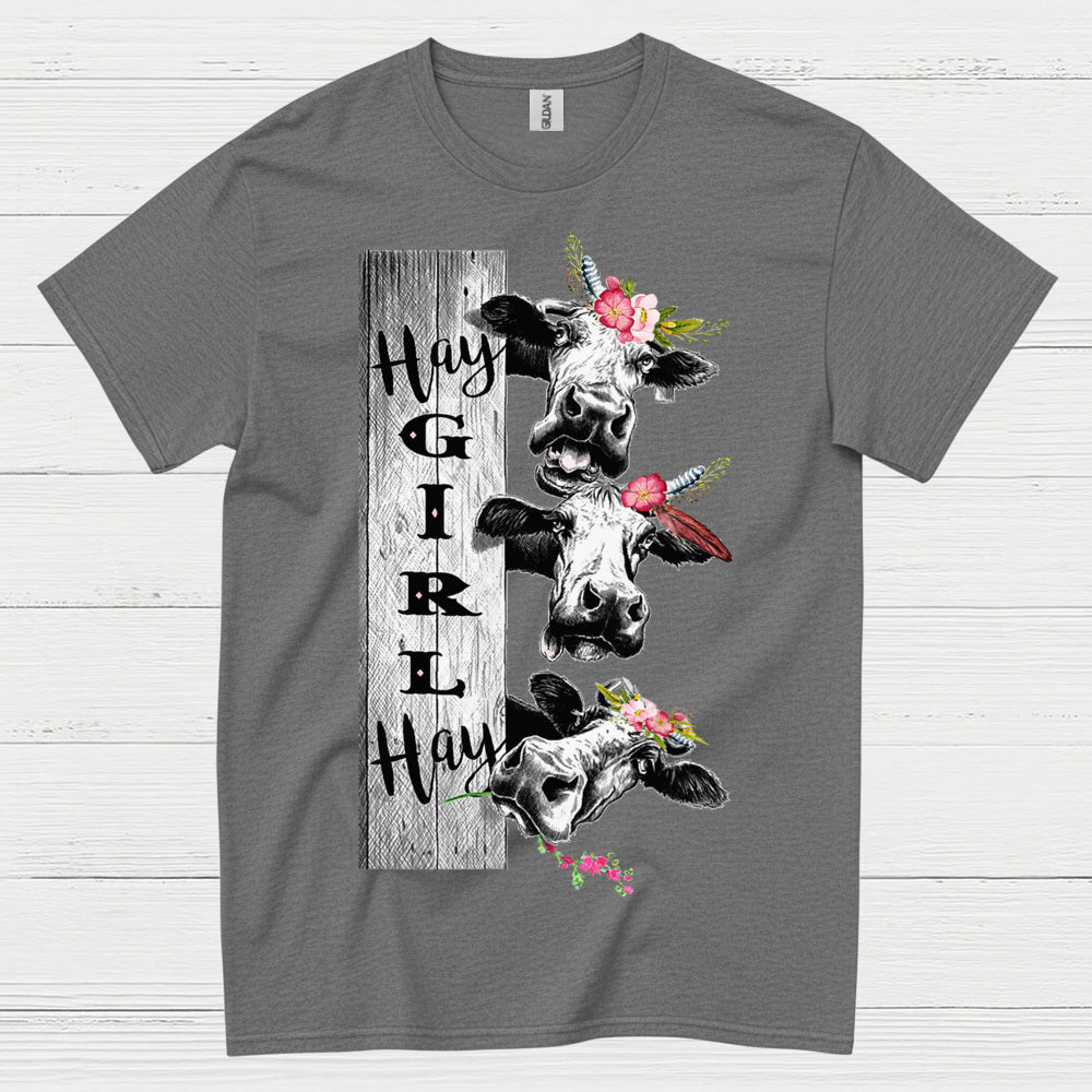 Hay Girl Hay Funny Cow T Shirt