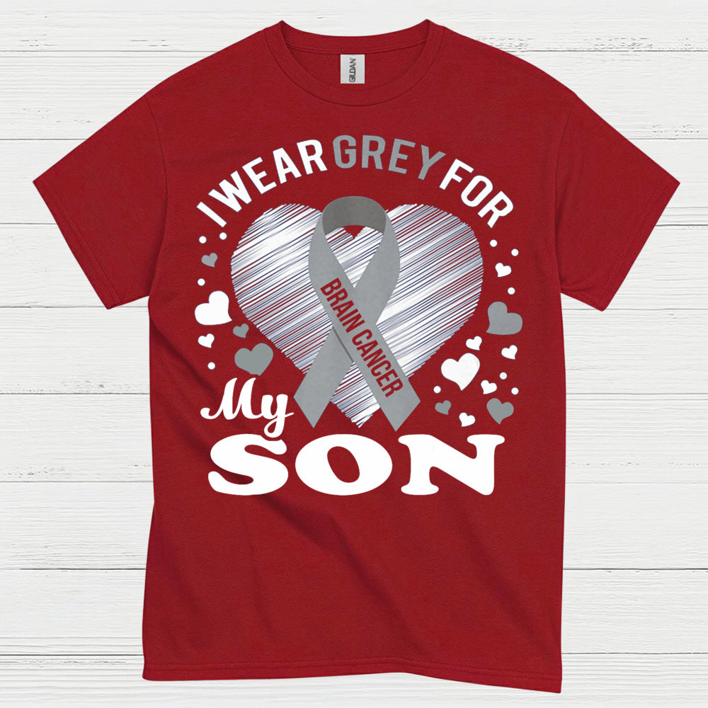 I Wear Grey For My Son Brain Cancer T Shirt