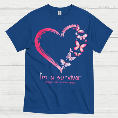 Breast Cancer Survivor Butterfly Heart T Shirt