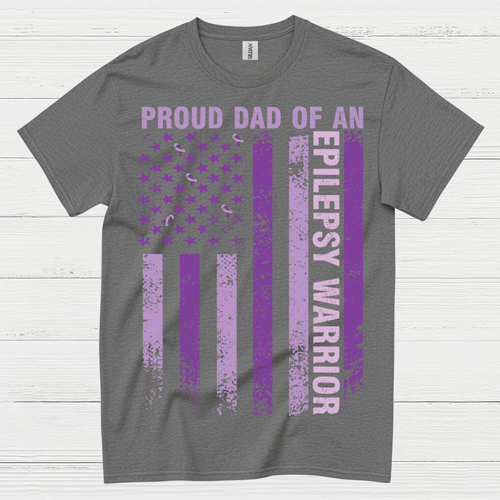 Proud Dad Epilepsy Warrior Flag T Shirt