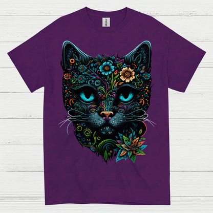 Floral Cat Art T Shirt