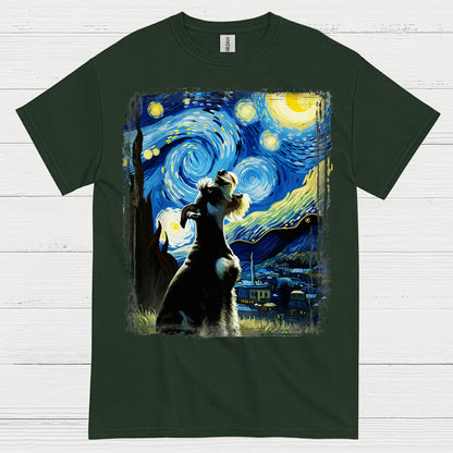 Starry Night Schnauzer Art Dog Lover T Shirt