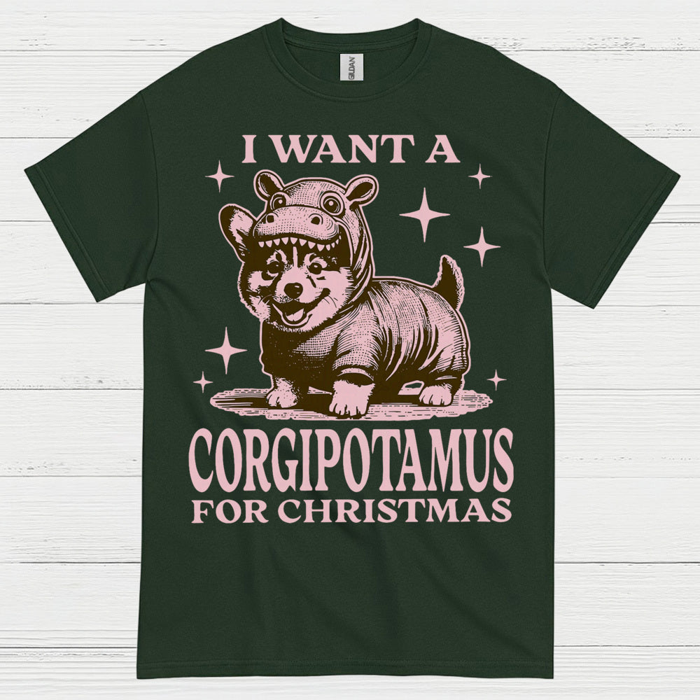 I Want A Corgipotamus For Christmas T Shirt