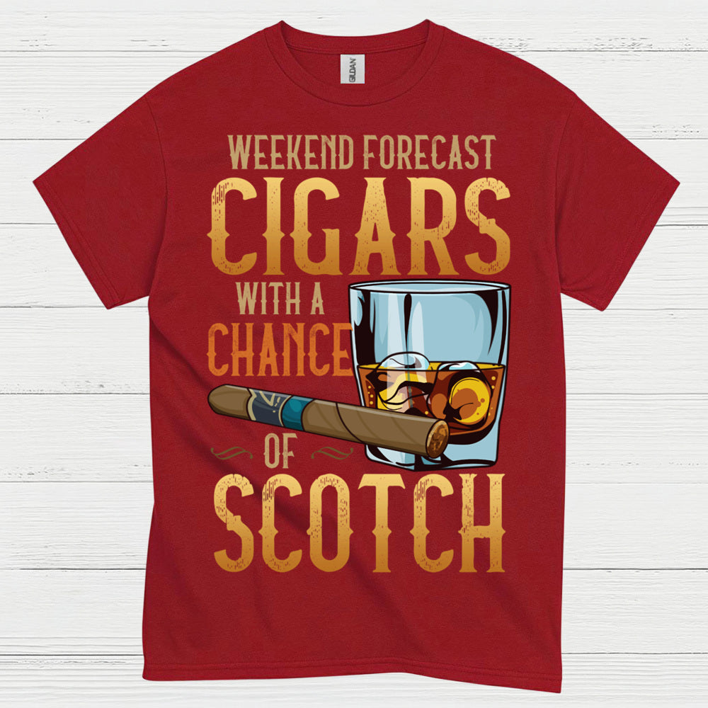Weekend Forecast Cigars And Scotch T Shirt