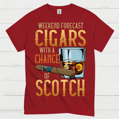Weekend Forecast Cigars And Scotch T Shirt