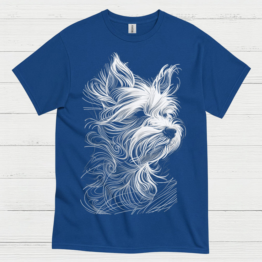 Artistic Dog Line Portrait T Shirt