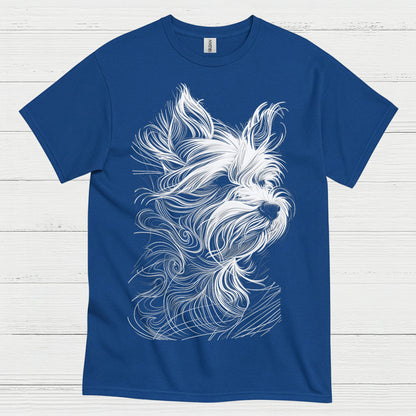 Artistic Dog Line Portrait T Shirt