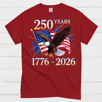 1776–2026 American Independence Eagle Anniversary T Shirt