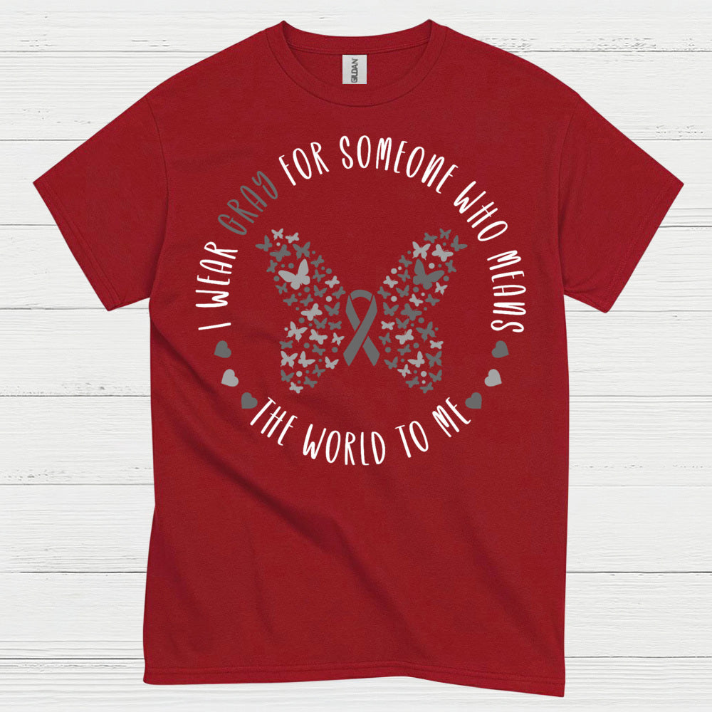 Gray Ribbon Love And Support Awareness T Shirt