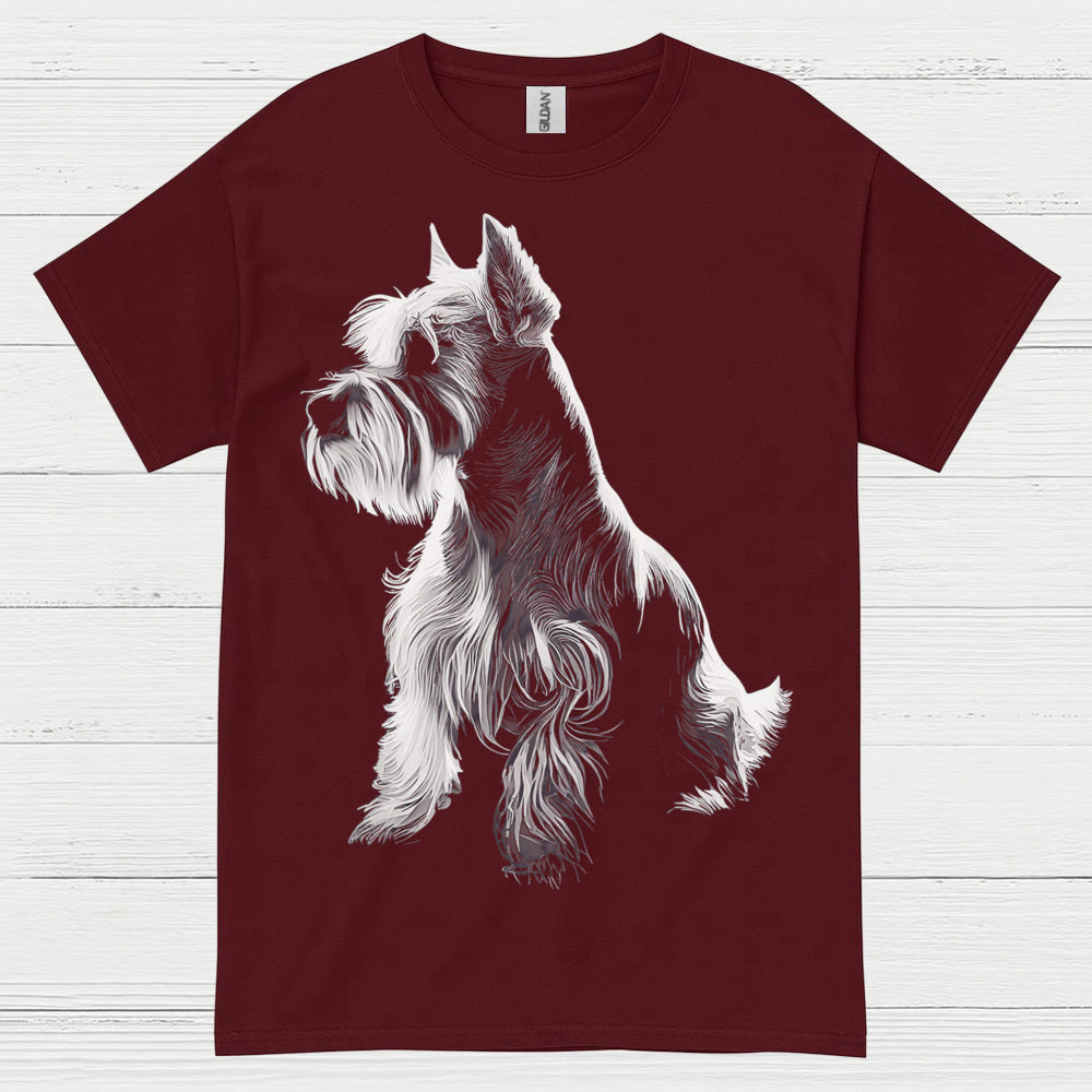 Miniature Schnauzer Silhouette Art T Shirt Elegant Dog Lover Shirt