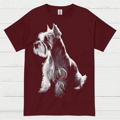 Miniature Schnauzer Silhouette Art T Shirt Elegant Dog Lover Shirt