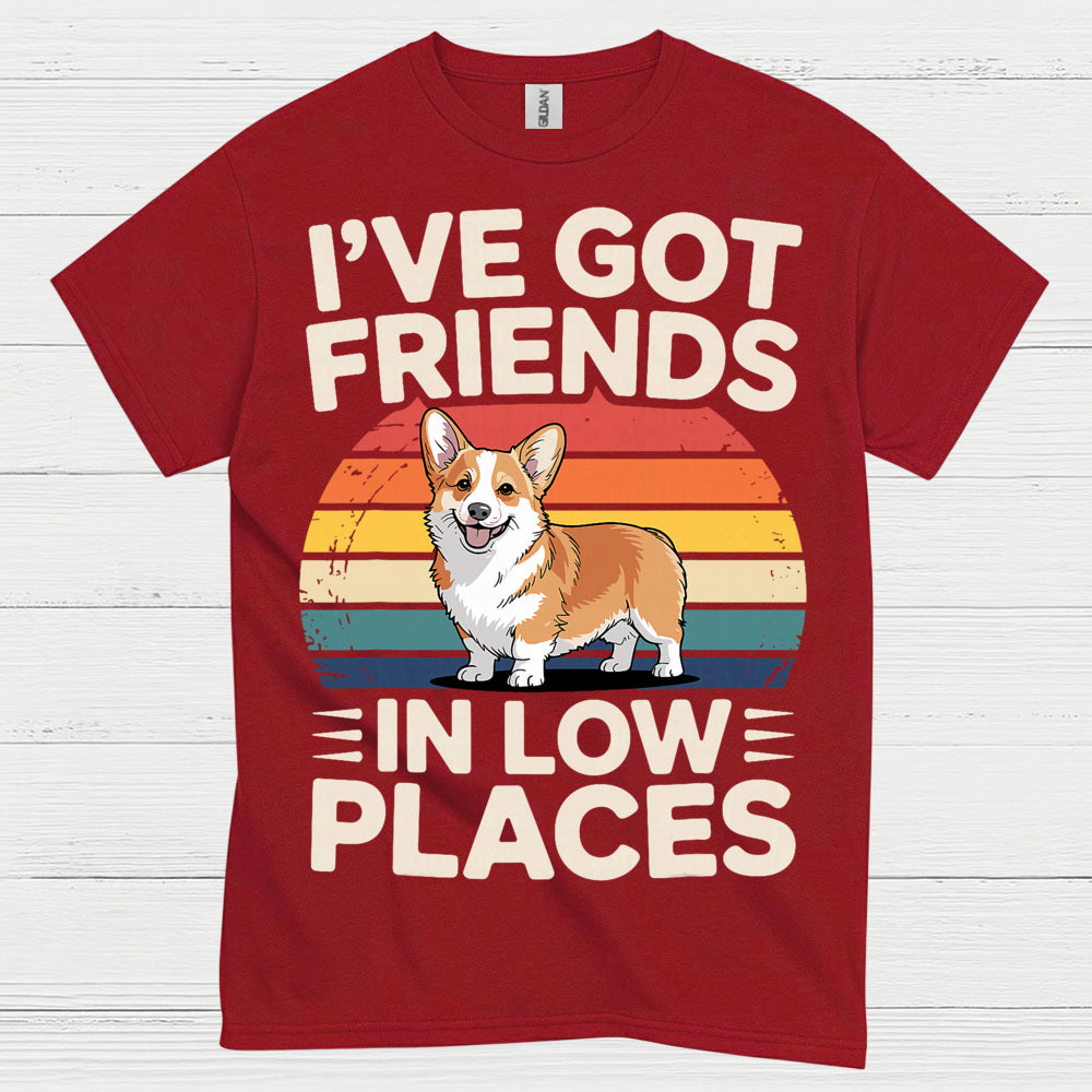 Friends In Low Places Corgi Retro T Shirt