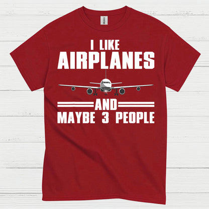 I Like Airplanes And Maybe 3 People T Shirt