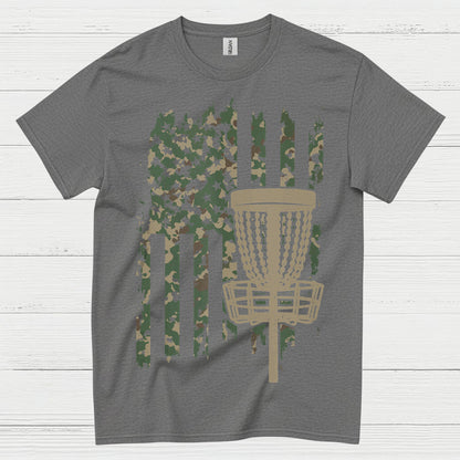 Patriotic Disc Golf Camo Flag T Shirt
