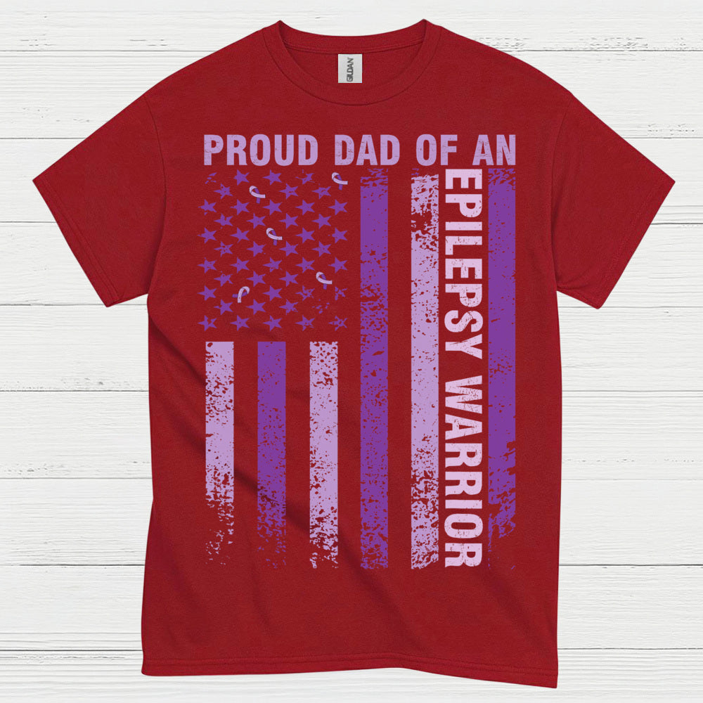 Proud Dad Epilepsy Warrior Flag T Shirt