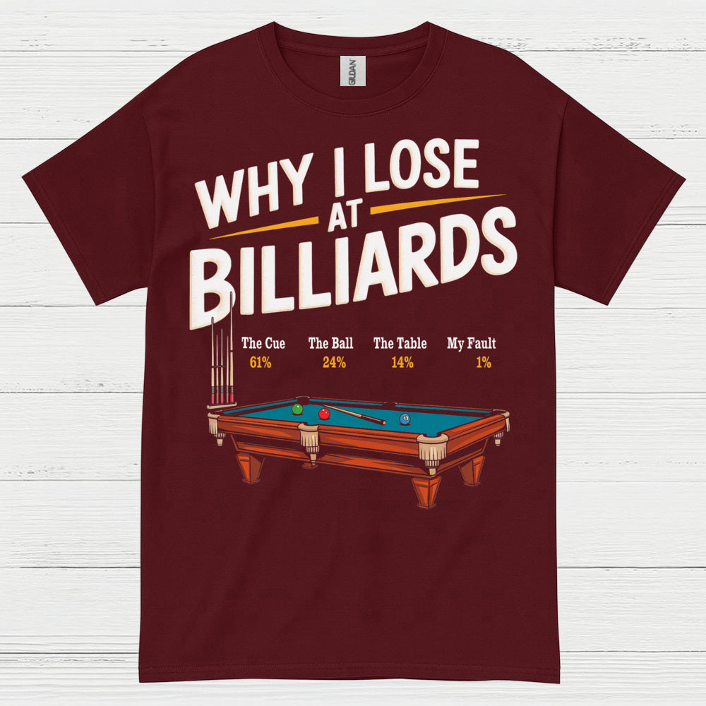 Why I Lose At Billiards Pool Humor T Shirt