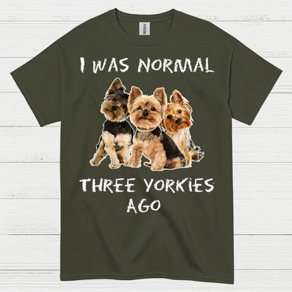 Funny Three Yorkies Ago Dog Lover T Shirt